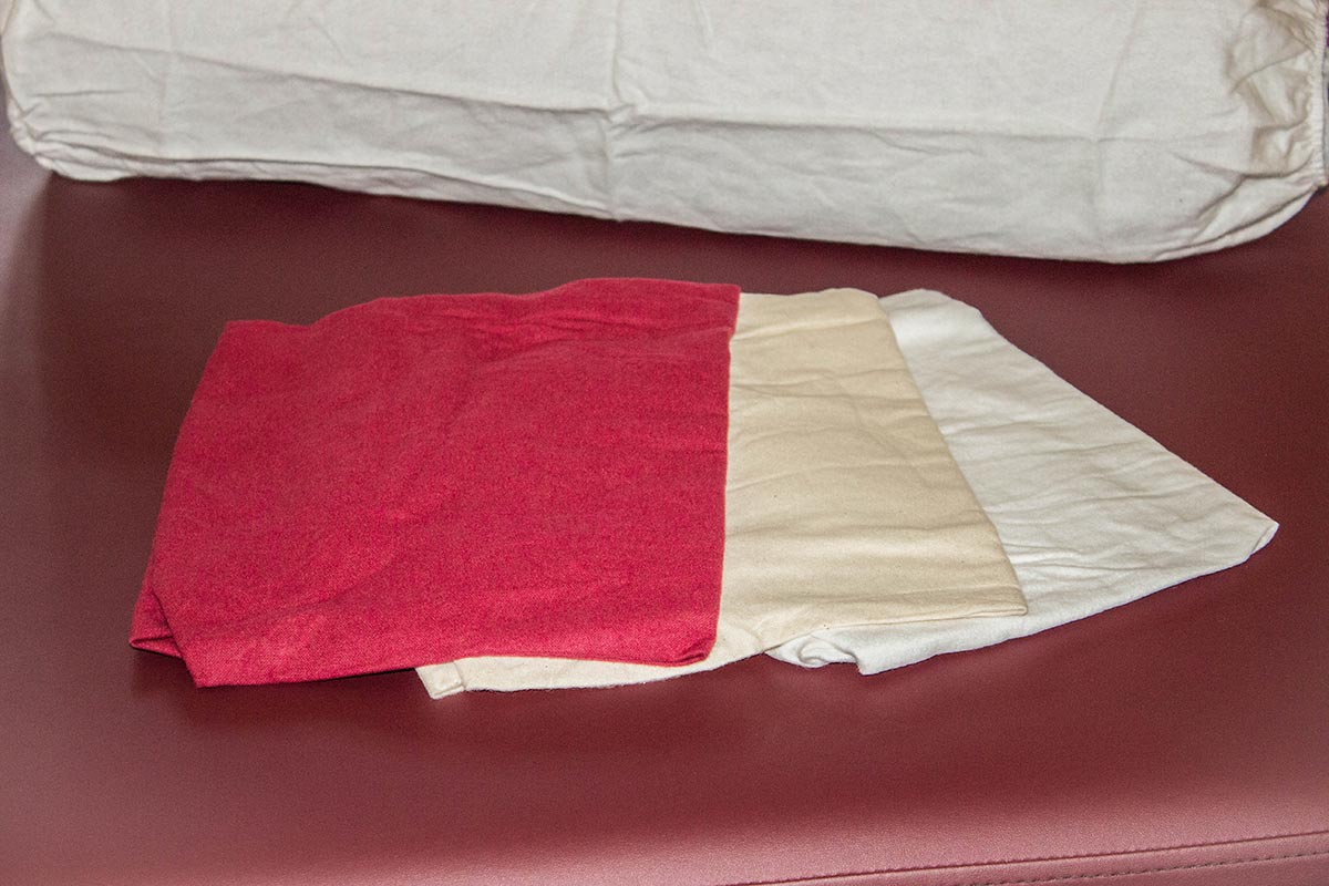 Halbrolle mit Flanellbezug