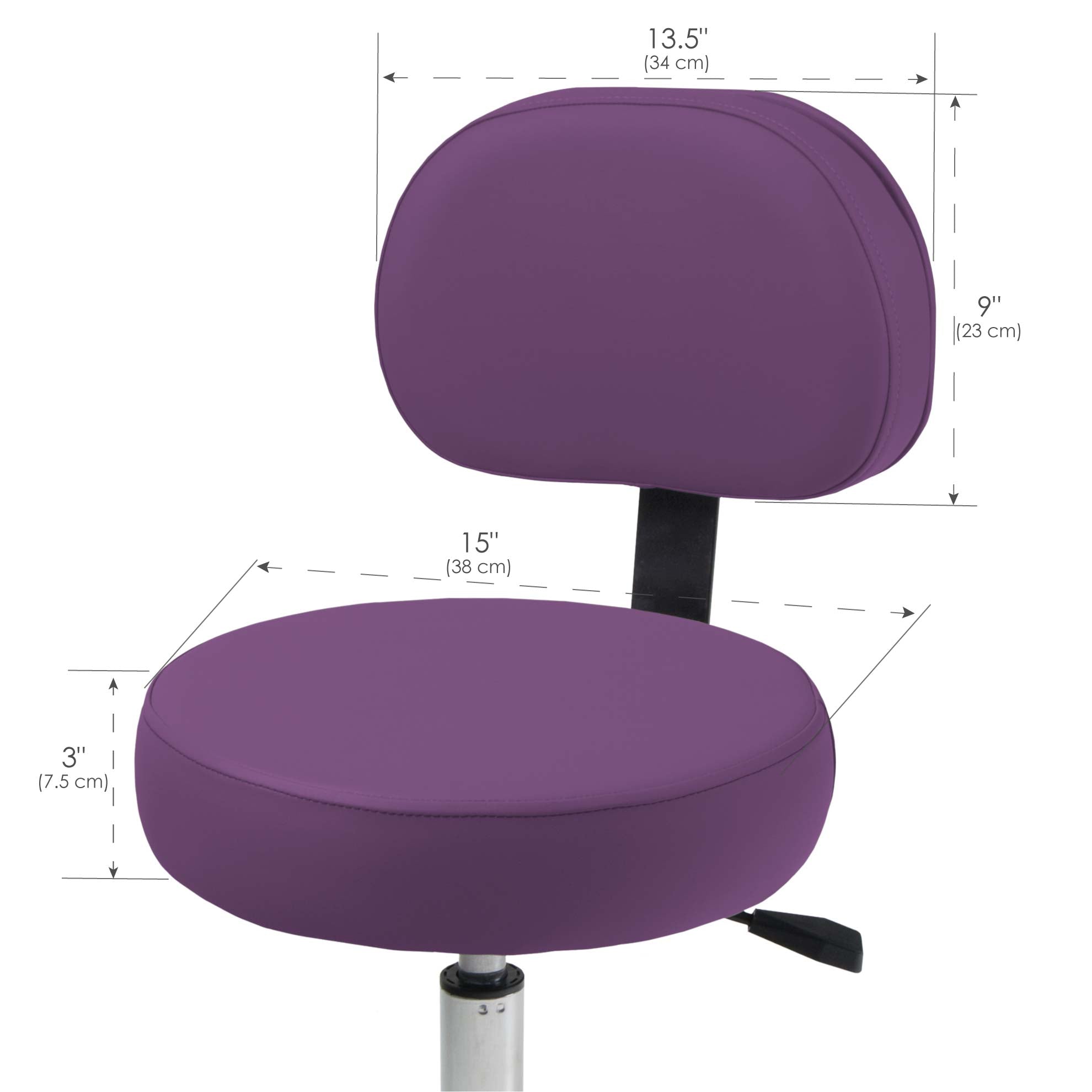 Earthlite Rollhocker mit Rückenlehne