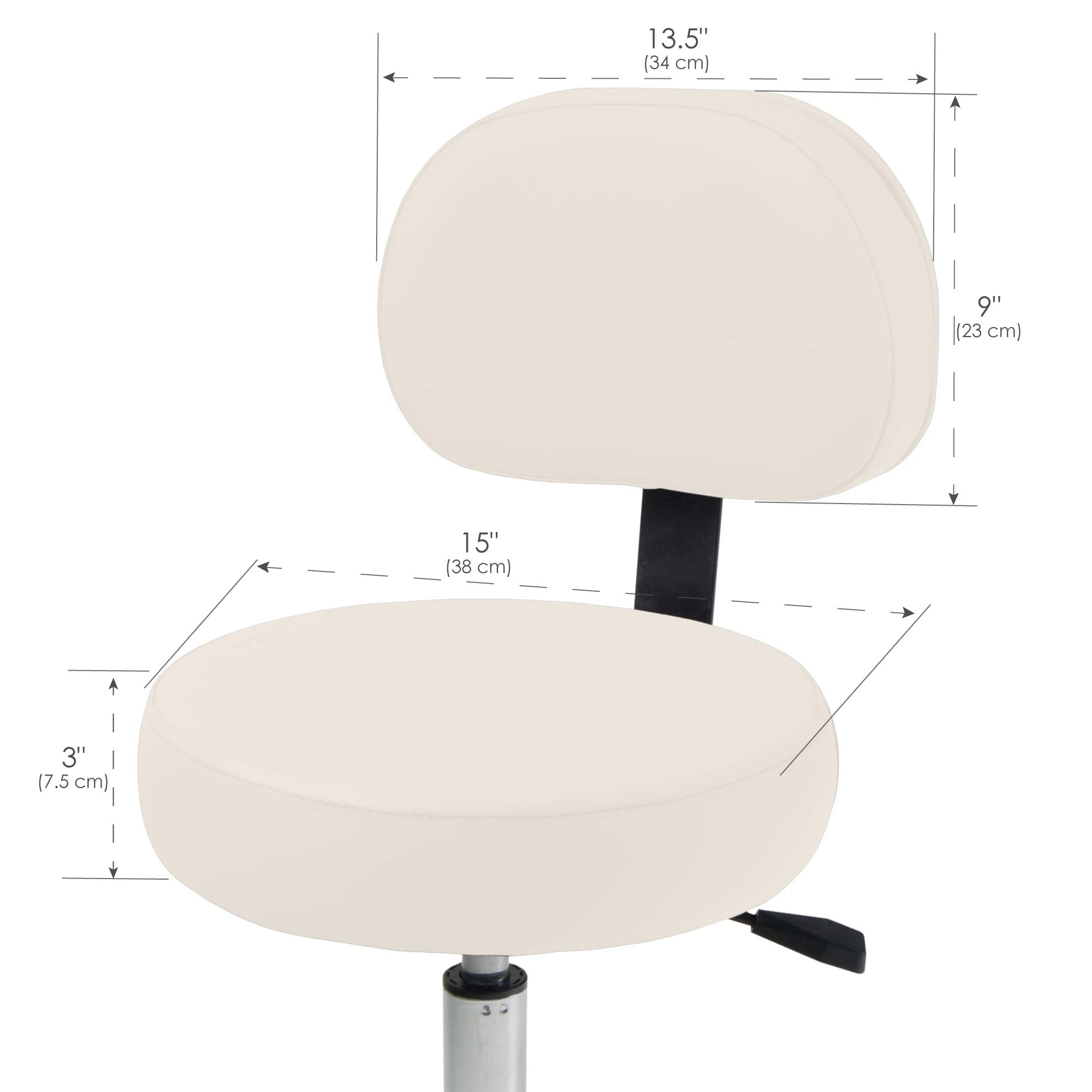 Earthlite Rollhocker mit Rückenlehne