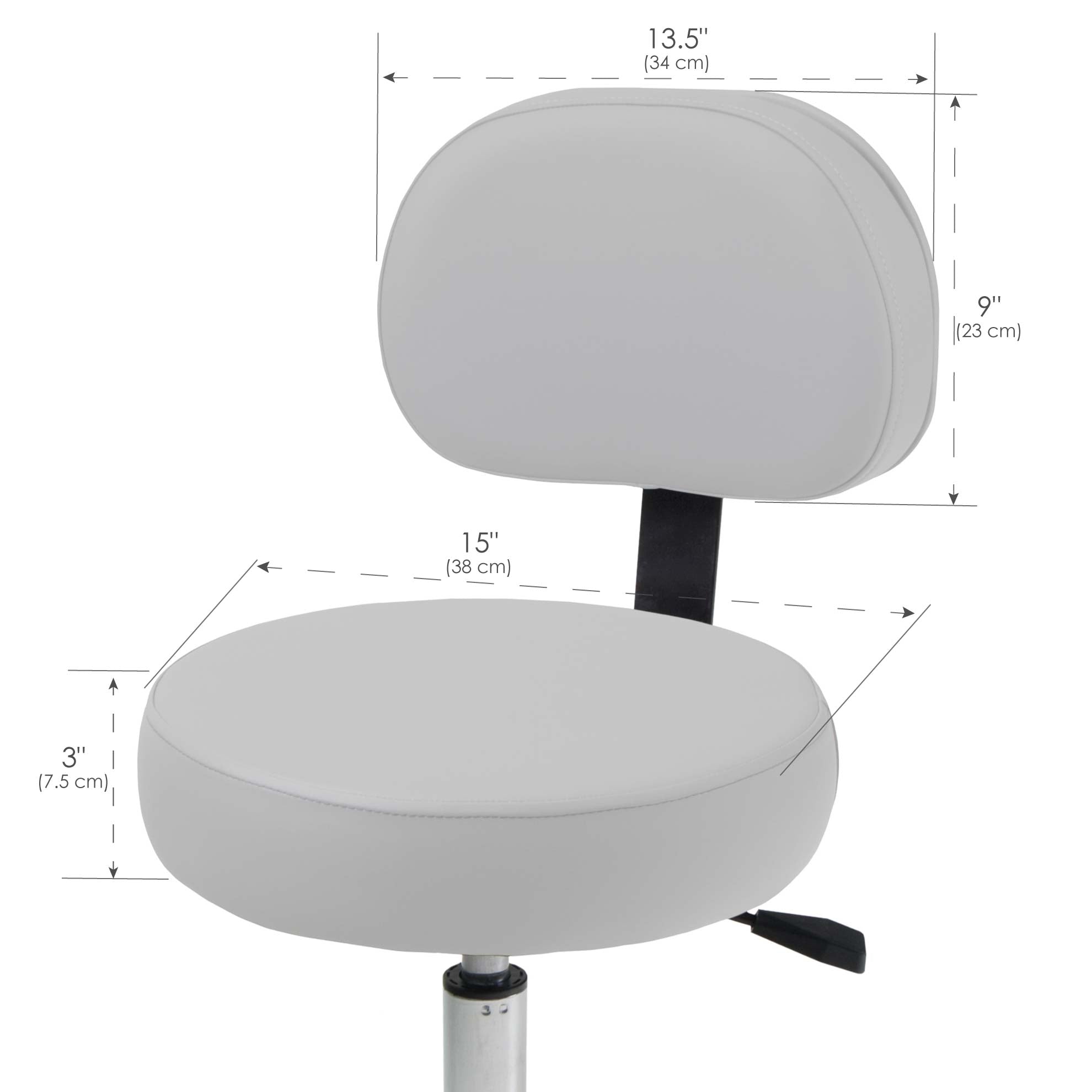 Earthlite Rollhocker mit Rückenlehne